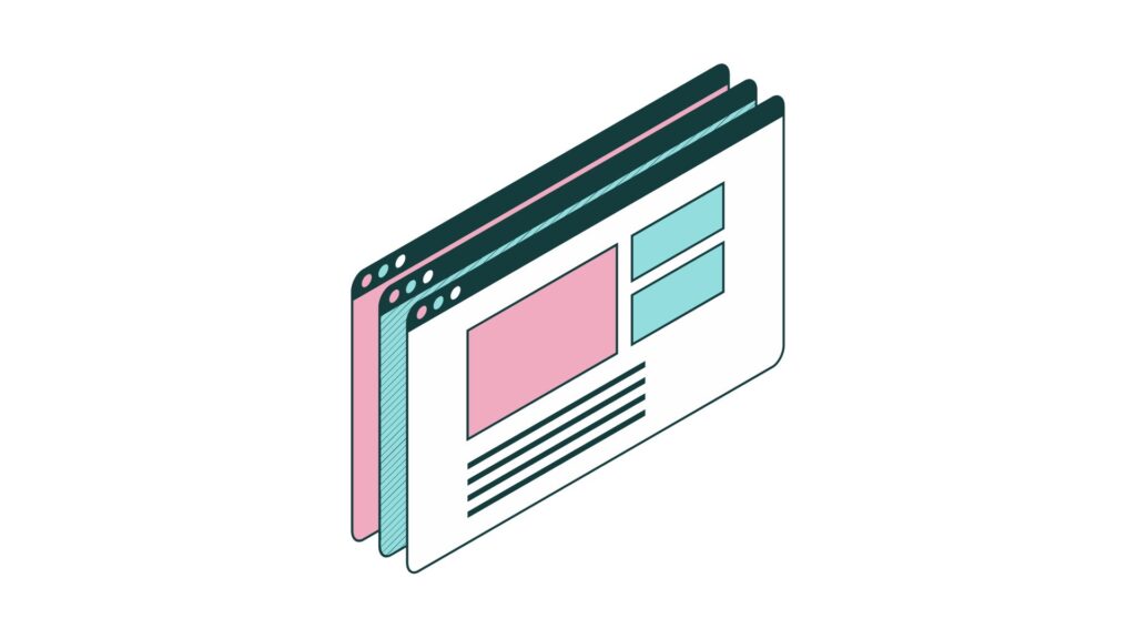 art illustration blue and pink