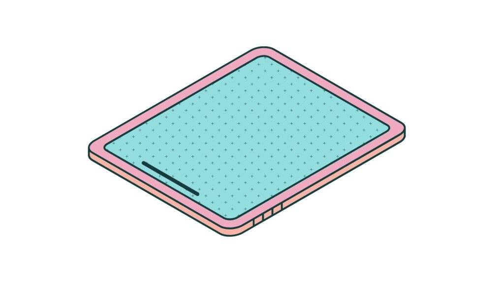 art illustration blue and pink