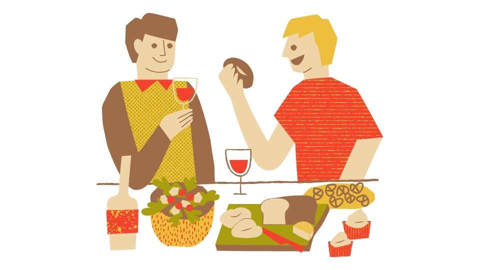 eating healthy food