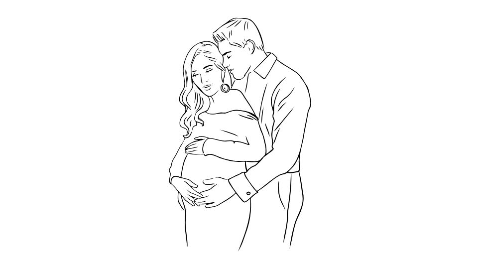 outline style pregnant